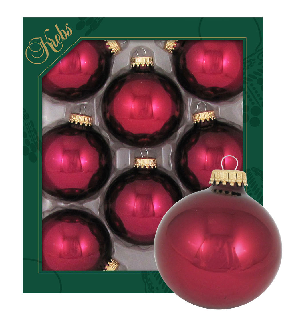 Krebs Glas Lauscha Christbaumkugeln Rot 7x7x7 cm