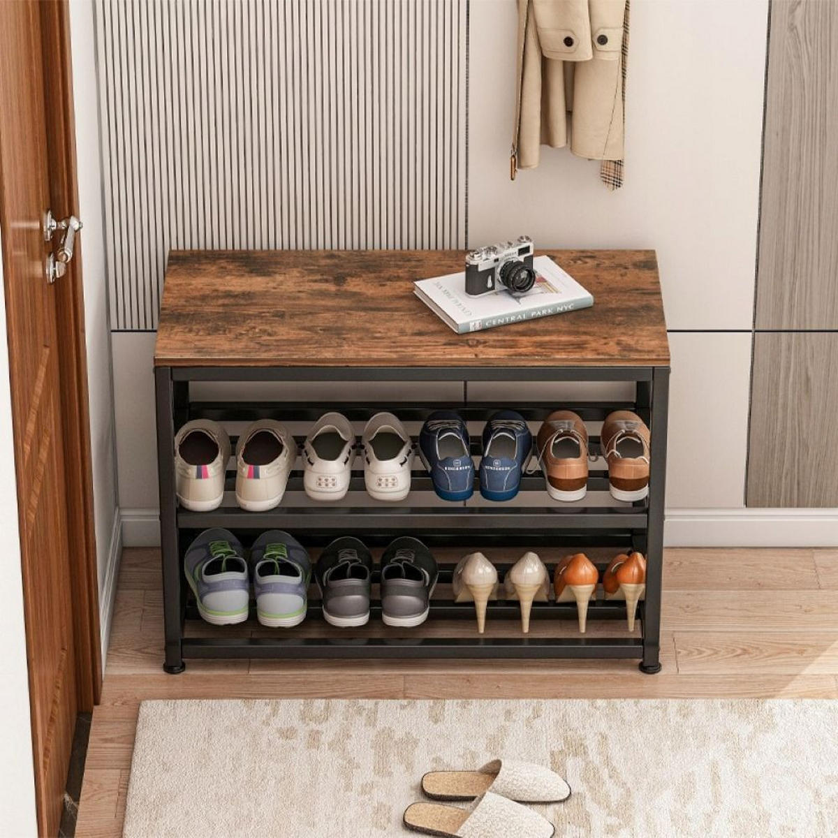 SCHUHREGAL, braun 62/30/52 cm - Braun, Holzwerkstoff (62/52/30cm)