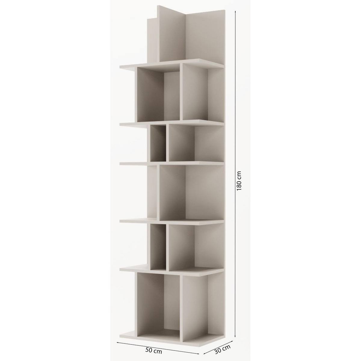 WANDREGAL Bemmi Greige 50 cm - Taupe, Holzwerkstoff (50/180/30cm) - Selsey