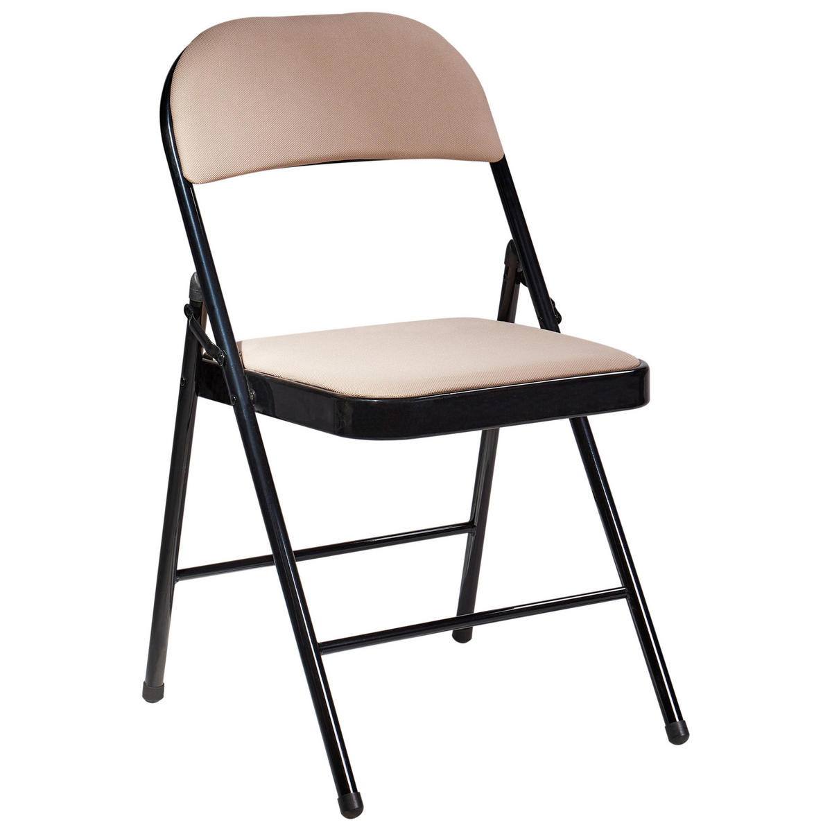 KLAPPSTUHL 4er-Set Metall Beige/Schwarz Sparks - Beige, Metall (45/77/47cm) - Beliani