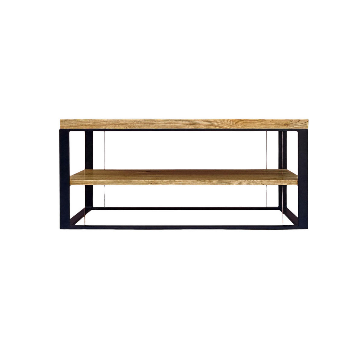 WOHNZIMMERTISCH Industrie Optik aus Massivholz fürs Wohnzimmer IBSEN - Eichefarben, Holz (50/100/45cm) - Rawood Furniture