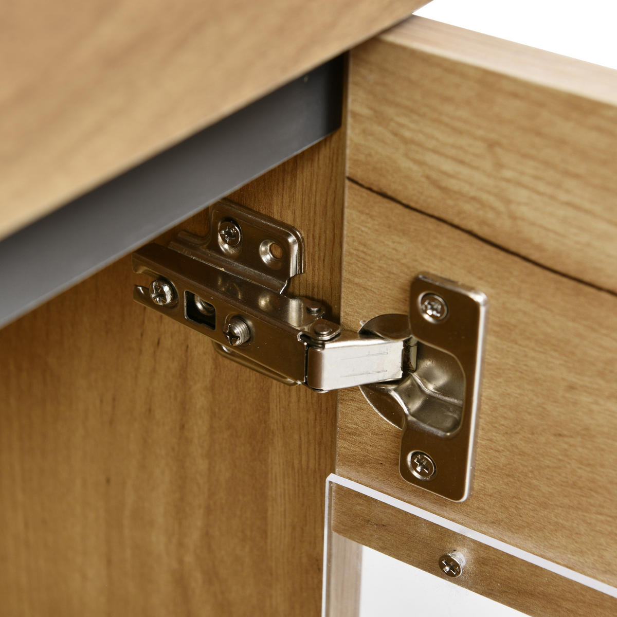 SIDEBOARD LED Modern 3 Türen 3 Schubladen Stauraum Wohnbereich - Eichefarben, Holzwerkstoff (35/80/140cm) - FLIEKS