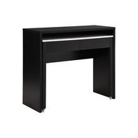 KONSOLENSCHREIBTISCH ausziehbar mit 2 Schubladen - Schwarz & Marmor-Optik Weiß - LOAVIA - Schwarz/Weiß, Holz (40/100/87cm) - Vente-Unique