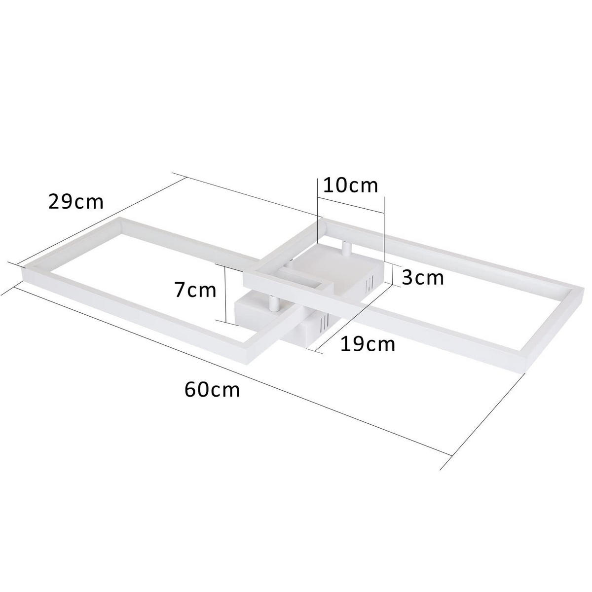 LED-DECKENLEUCHTE Vogtwall 29/7/60 cm - Weiß, Metall (60/29/7cm) - ZMH