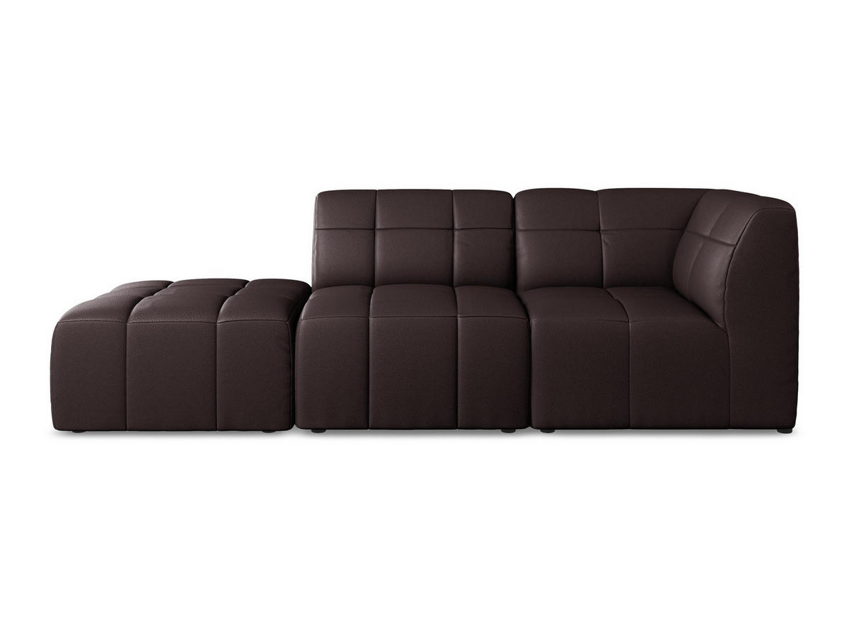 ECKSOFA Links Kunstleder Violett - Pflaume/Schwarz, Holzwerkstoff/Kunststoff (240/90cm) - Makamii
