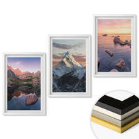 WANDBILDER 3er-Set - 40x60 cm Weißer Rahmen - Berglandschaften im Hintergrund - Weiß, Kunststoff (40/60cm) - ArtPrintCave