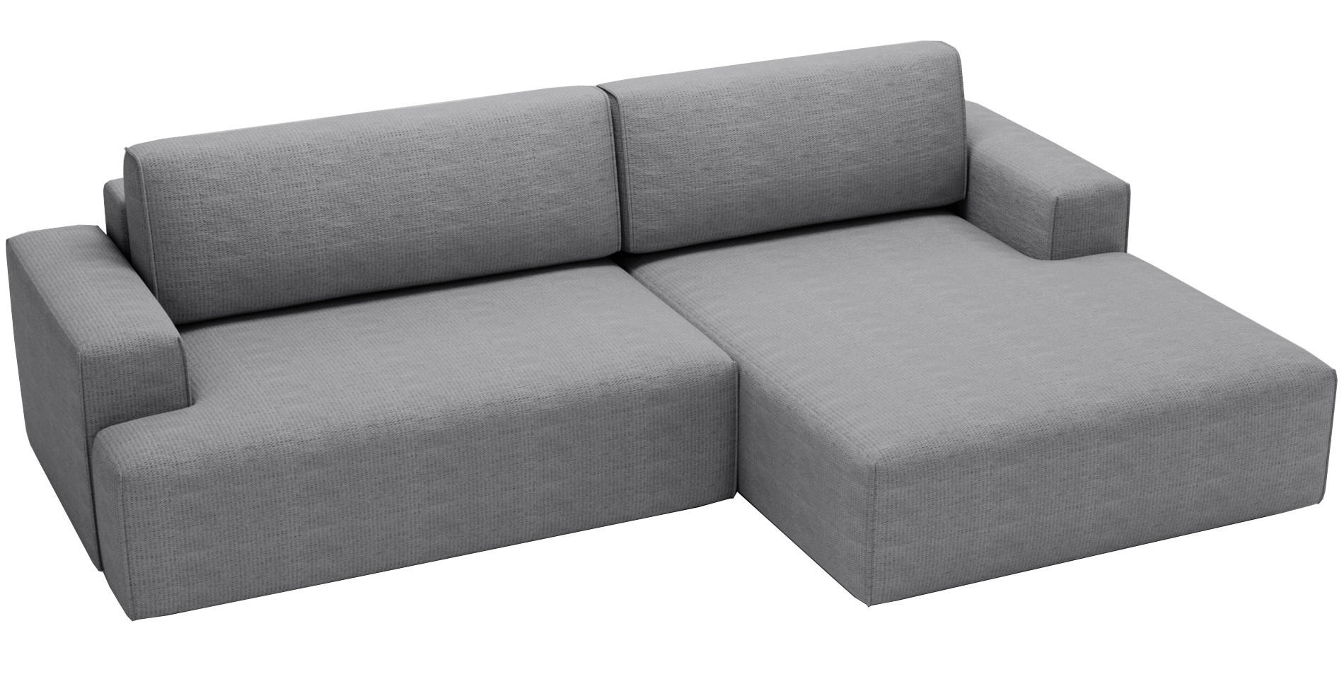 ECKSOFA L-Form 270 cm Boston mit Bettkasten, Schlaffunktion, Rechts, Grau - Grau, Holz (270/165cm) - Emporius
