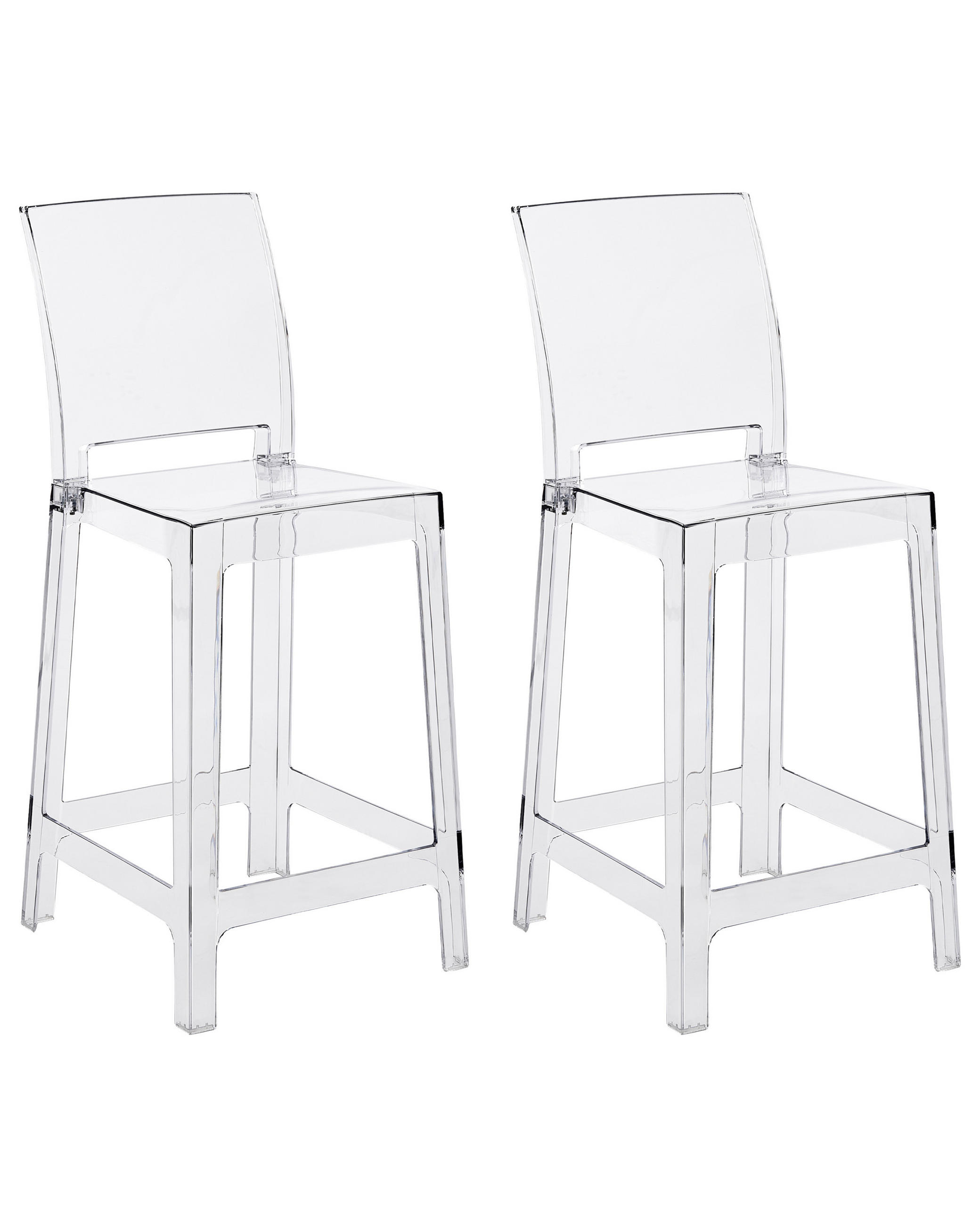 BARSTUHL 2er-Set Transparent Wellington - Transparent, Kunststoff (42/100/49cm) - Beliani