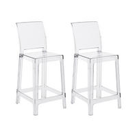 BARSTUHL 2er-Set Transparent Wellington - Transparent, Kunststoff (42/100/49cm) - Beliani