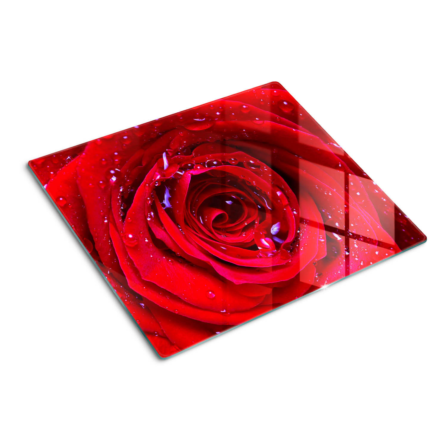 GLASPLATTE 60x52 cm Die Rose - Rot, Glas (60/0.4/52cm) - TULUP
