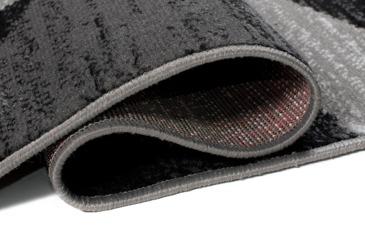 TEPPICH MAYA Grau Kreise Streifen Meliert 220/300 cm - Grau, Textil (220/300cm) - Tapiso