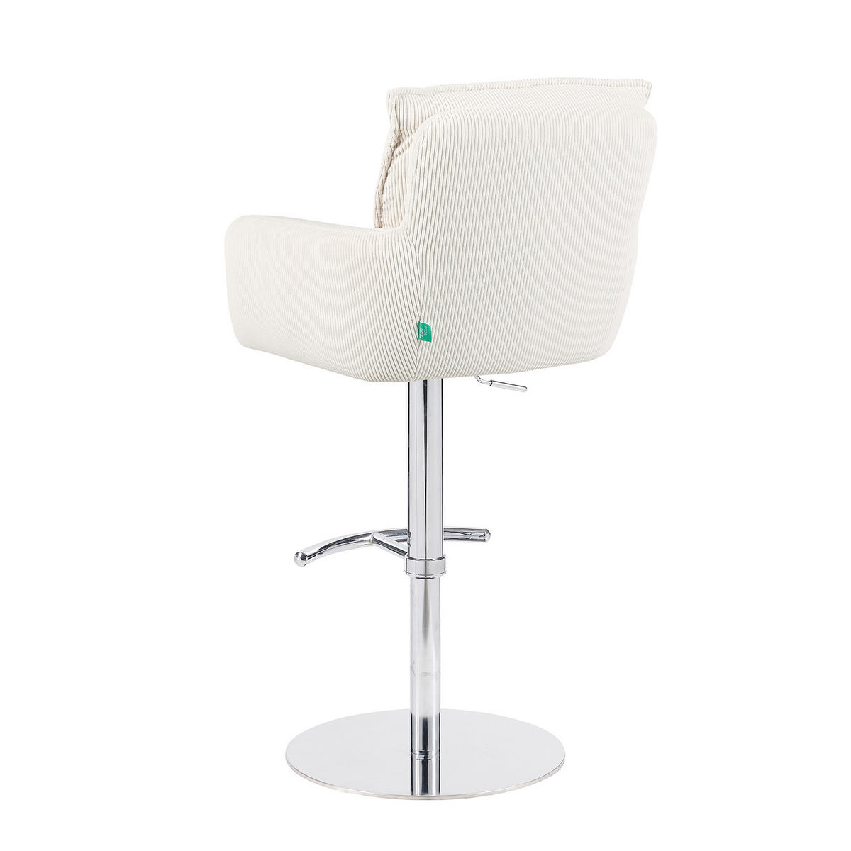 BARHOCKER Kira 2er-Set - Chromfarben/Creme, Textil/Metall (55/95/58cm) - DUBI Möbel