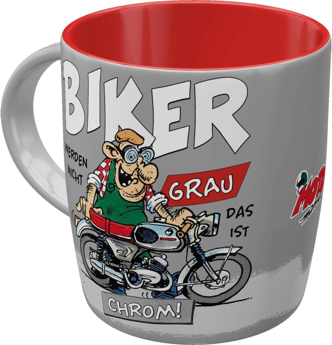 KAFFEETASSE 330 ml MOTOmania Biker Chrom - Multicolor, Keramik (0.33L) - Nostalgic-Art