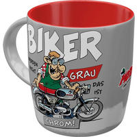 KAFFEETASSE 330 ml MOTOmania Biker Chrom - Multicolor, Keramik (0.33L) - Nostalgic-Art