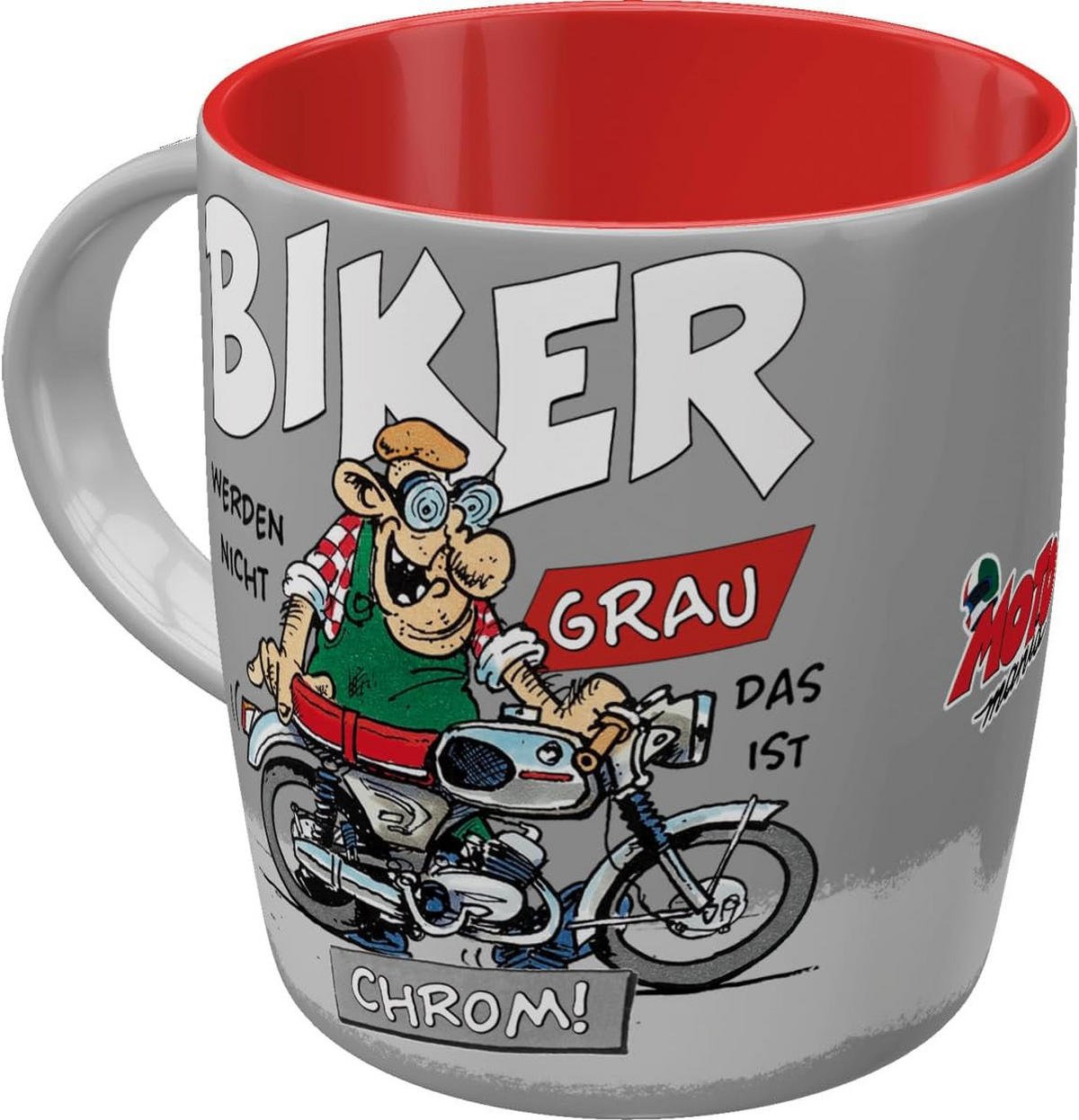 KAFFEETASSE 330 ml MOTOmania Biker Chrom - Multicolor, Keramik (0.33L) - Nostalgic-Art