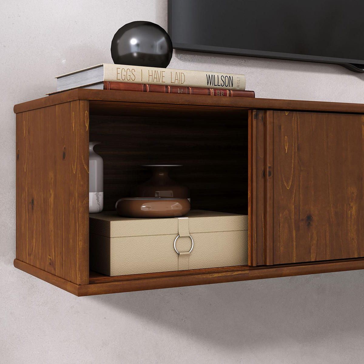 LOWBOARD SIMONA Kastanie - Kastanienfarben, Holz (175/31/34cm) - IDIMEX