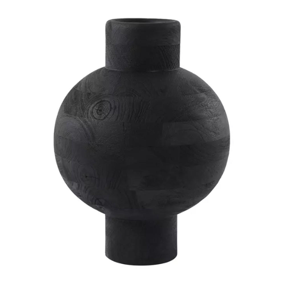 BODENVASE BARUMI Ø33x45 cm, Holz, Schwarz - Schwarz, Holz (45cm) - Light & Living