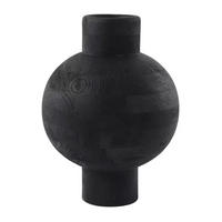 BODENVASE BARUMI Ø33x45 cm, Holz, Schwarz - Schwarz, Holz (45cm) - Light & Living