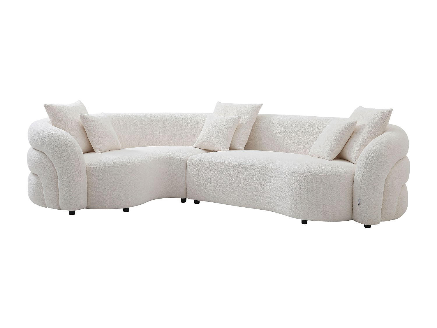 ECKSOFA links - Stoff - Weiß - LAPIOTA - Weiß, Textil (290/200cm) - Vente-Unique