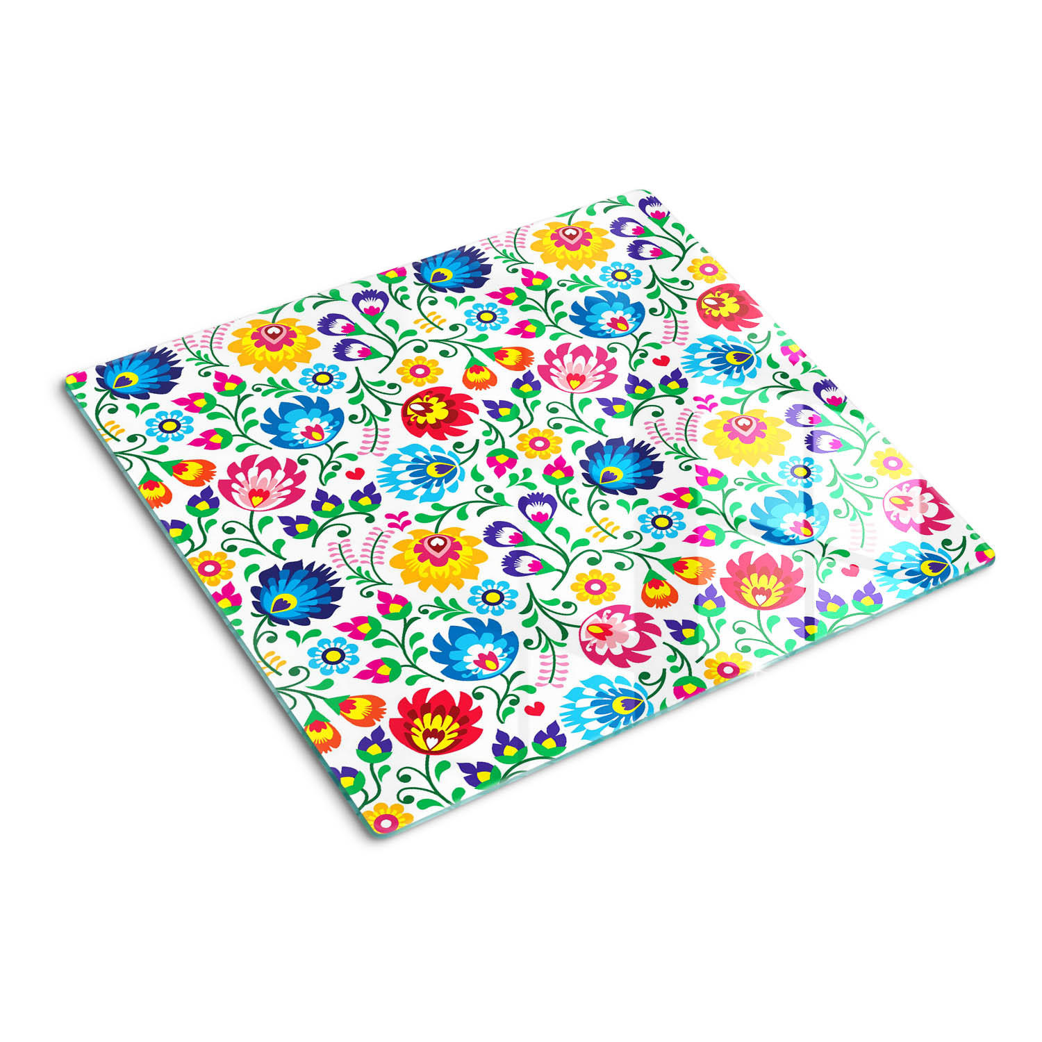 GLASPLATTE 60x52 cm Ethnisches Muster - Multicolor, Glas (60/0.4/52cm) - TULUP