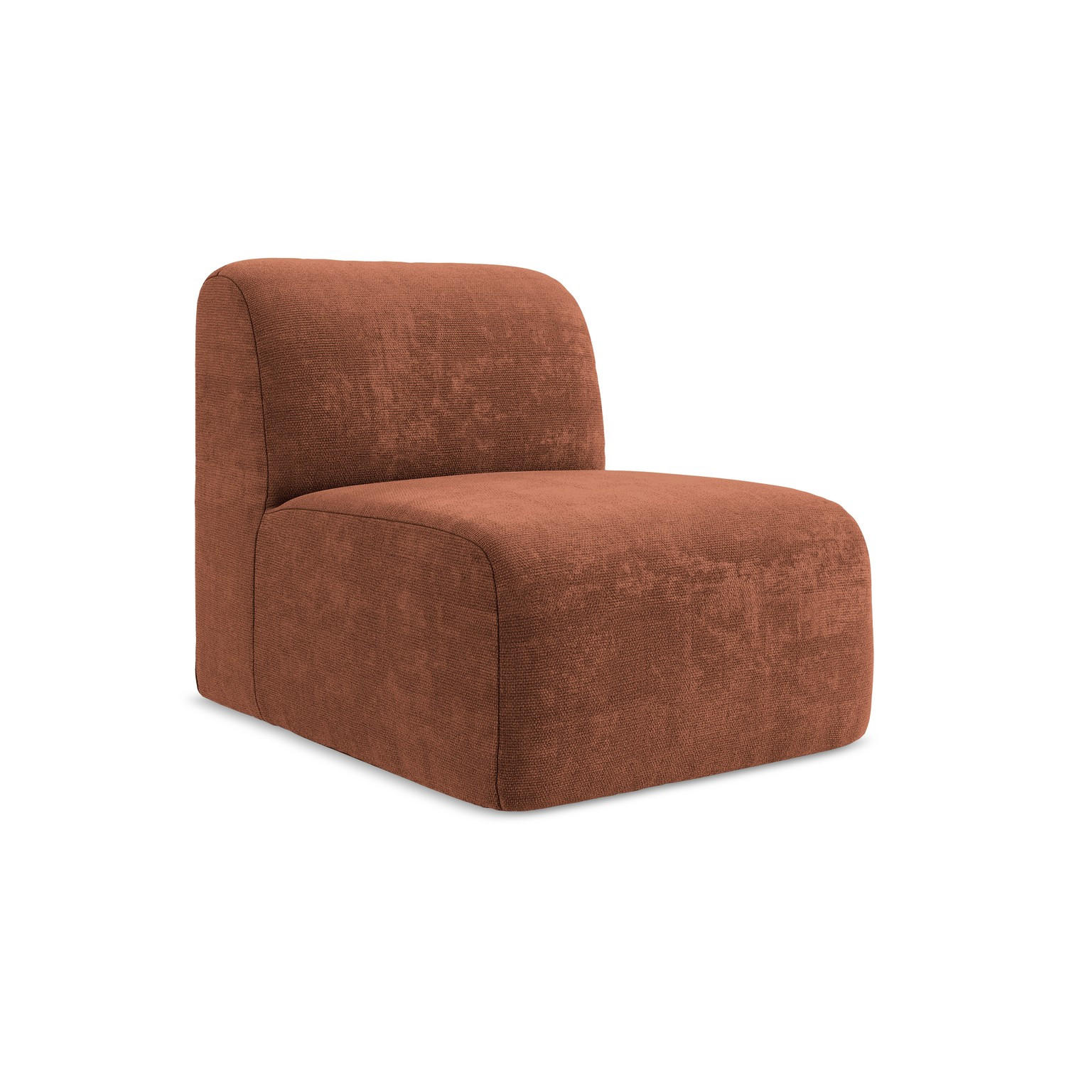 SOFAELEMENT Chenille Stoff Orange - Terracotta/Schwarz, Holzwerkstoff/Kunststoff (70/75/94cm) - LaMiaSofa