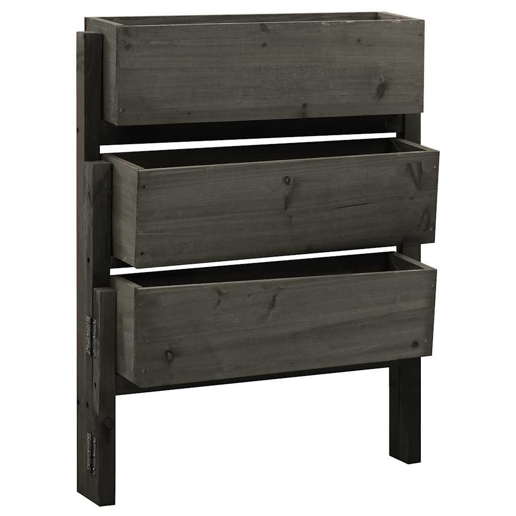 PFLANZKÜBEL Klappbar Grau 60x14x75 cm Massivholz Tanne - Grau, Holz (181/75/14cm)