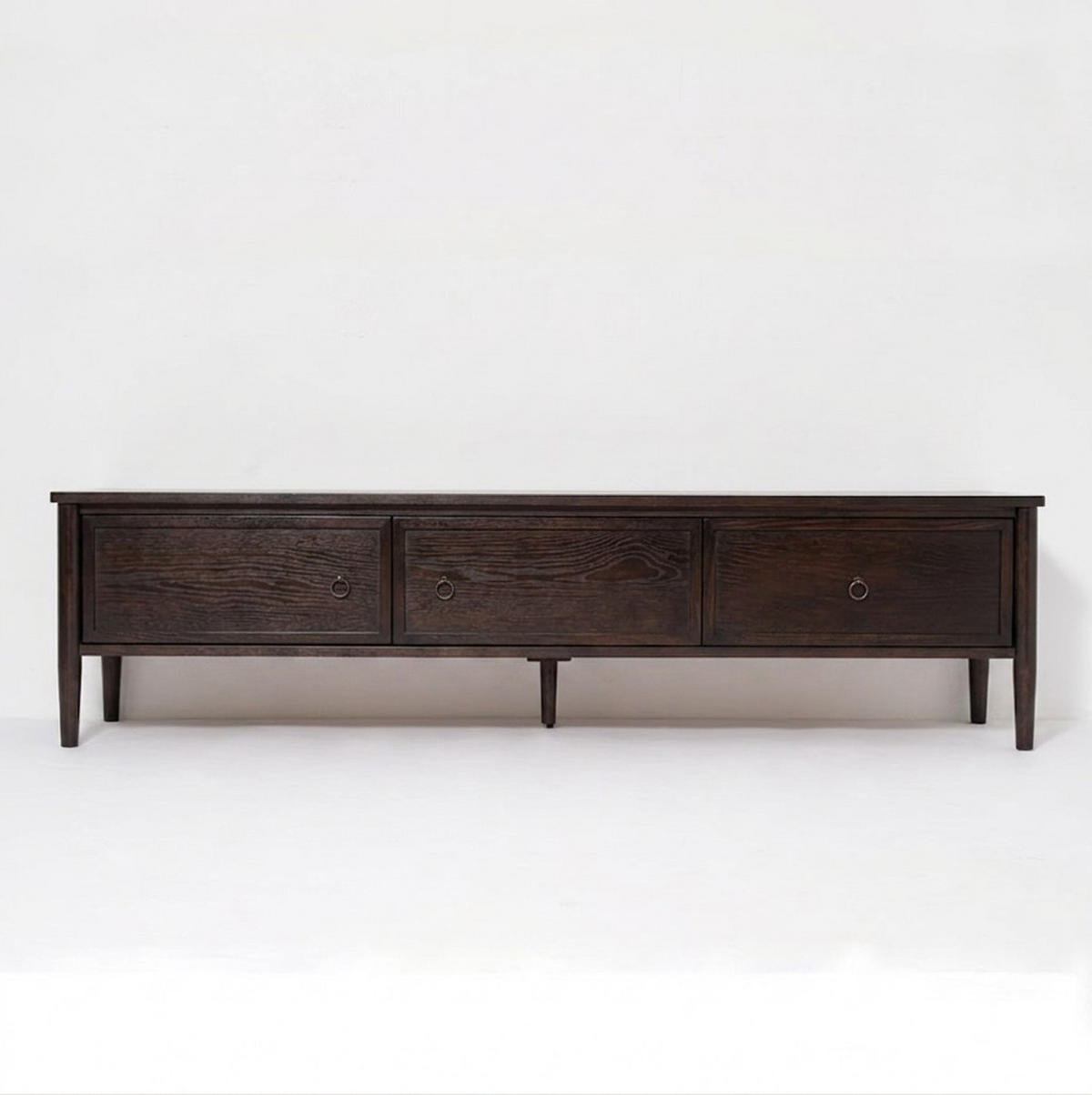 TV-LOWBOARD Rose, Eichenholz und Eichenfurnier, Espresso - Braun, Holz (175/45/45cm) - WOODEK