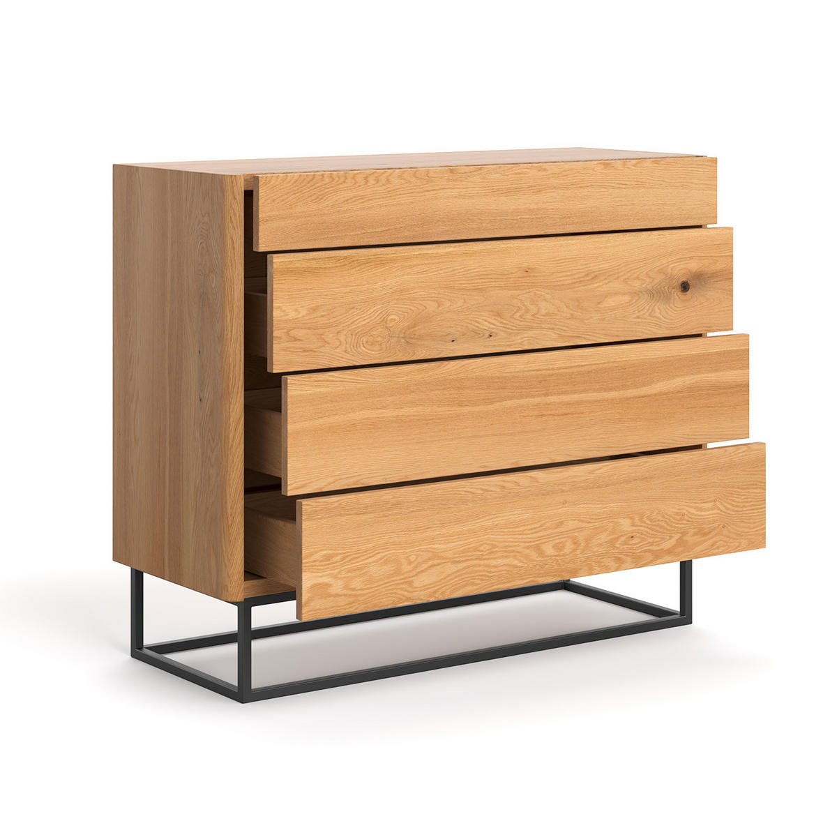 SIDEBOARD Virtue aus massivem Eichenholz - Eichefarben/Naturfarben, Holz (120/100/46cm) - Danzz