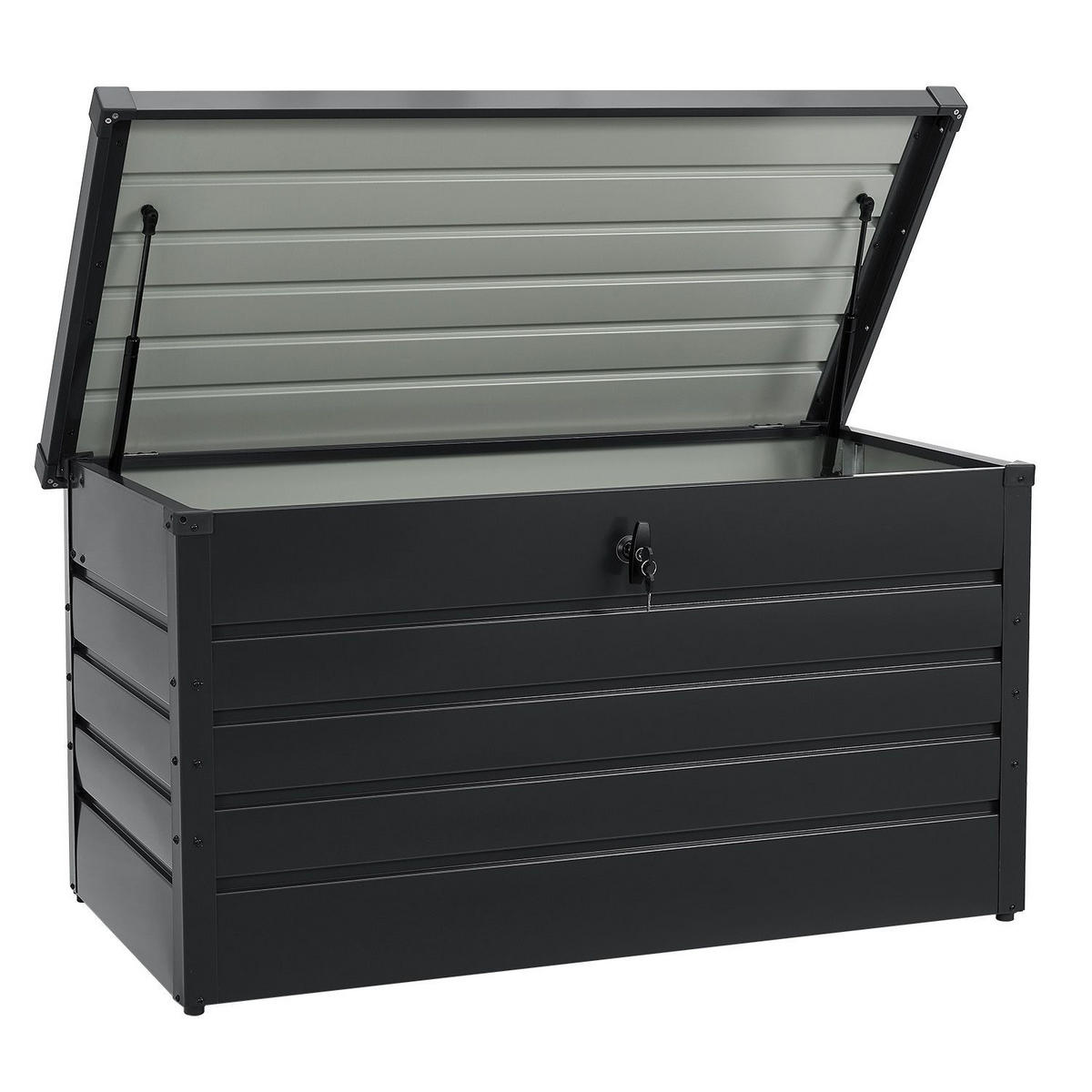 AUFBEWAHRUNGSBOX Limani anthrazit - Grau, Metall (120/63/53cm) - Juskys