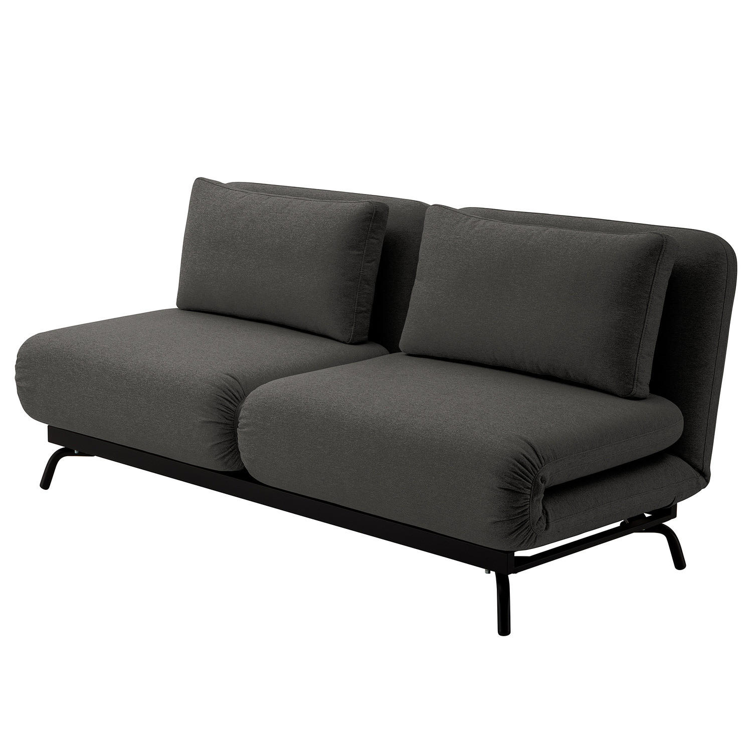 SCHLAFSOFA mit Relaxfunktion - Webstoff - Anthrazit/Schwarz, Textil (184/78/85cm) - home24