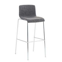 BARHOCKER Tenar Stoff Hellgrau Silber - Hellgrau, Textil (43/100/48cm) - DELUKE