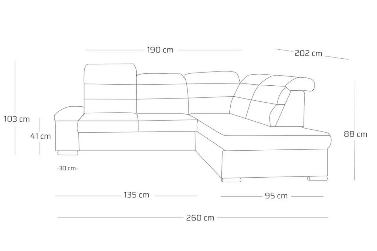 ECKSOFA CLOUD L Rechts mit Schlaffunktion 120x190 Velours Dunkelgrün - Chromfarben/Dunkelgrün, Holz/Kunststoff (260/202cm) - Muffo