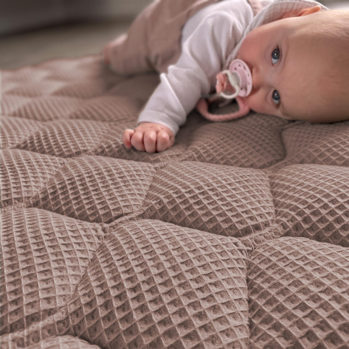 KRABBELDECKE 130x150cm Cappuccino - Cappuccino, Textil (130/150cm) - Sanosoft