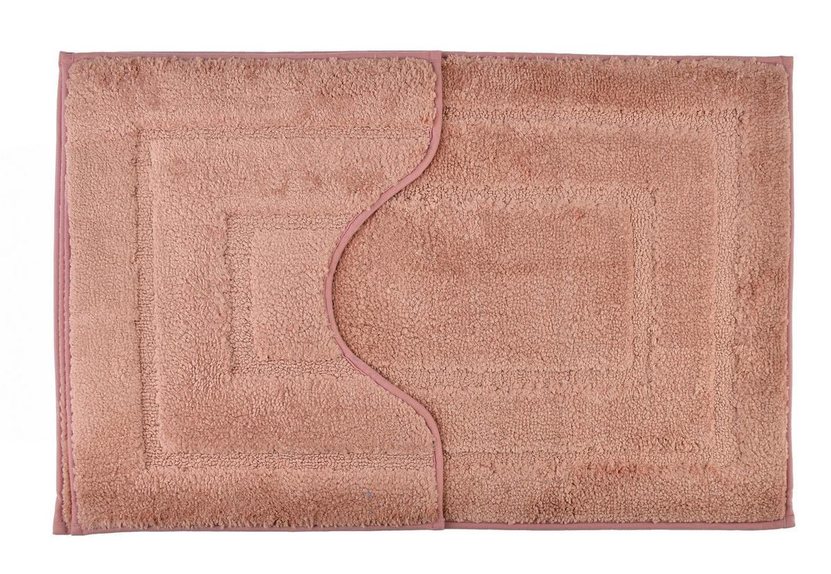 BADTEPPICH Zac Rosa 80/50/2 cm Textilien - Rosa, Textil (50/80cm) - Mondex