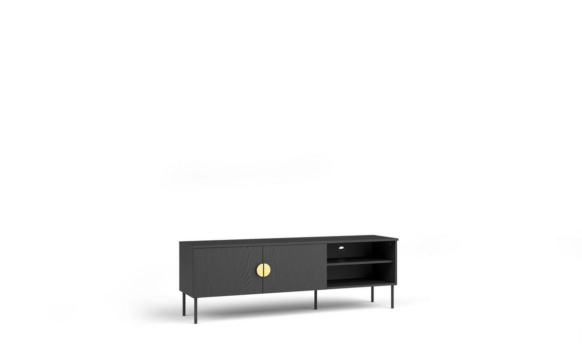 TV-SCHRANK Graphitschwarz 160/54/40 - Graphitfarben, Holzwerkstoff (160/54/40cm) - RAUMHIRSCH FURNITURE