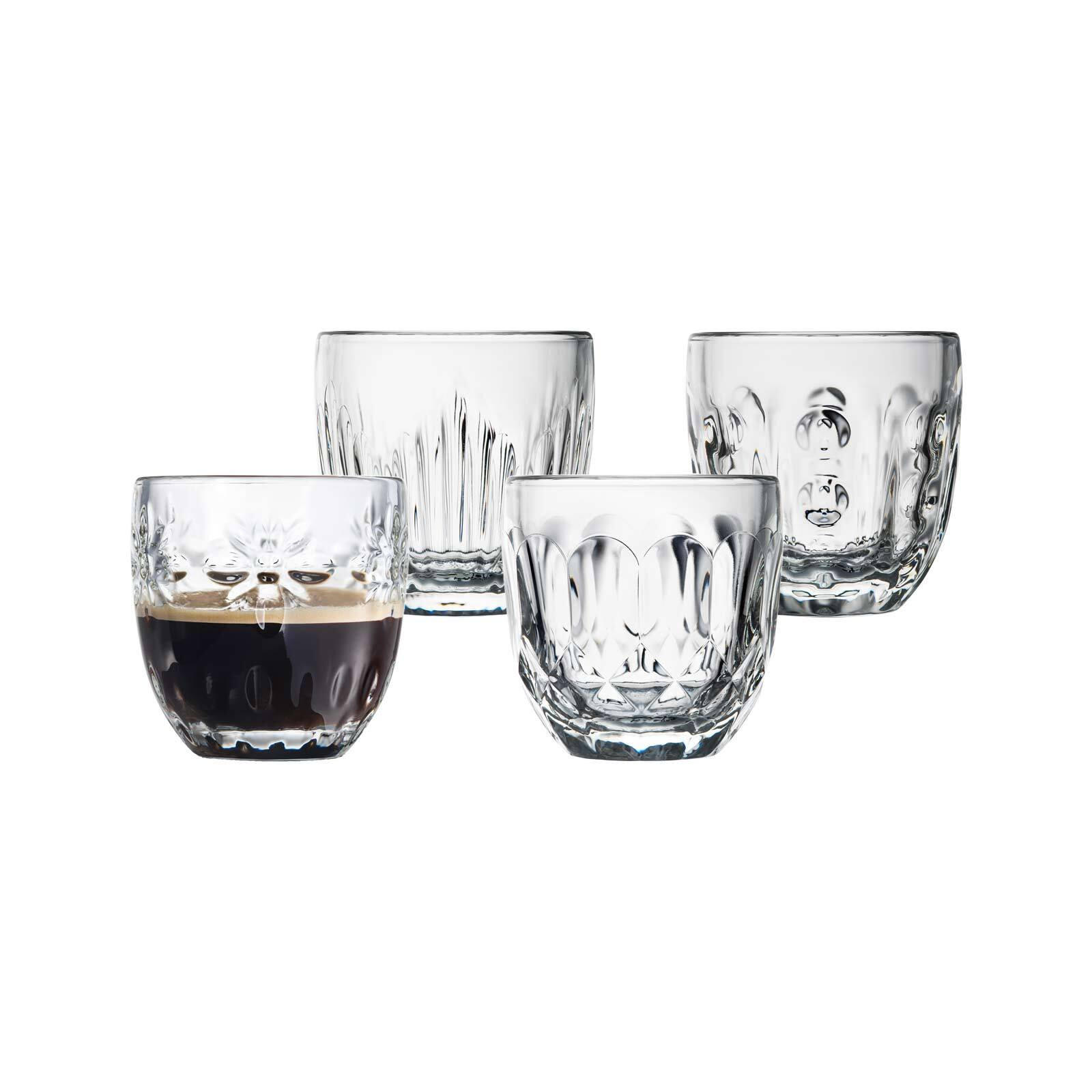 ESPRESSOGLÄSER Facetten transparent 100 ml 4er Set - Transparent, Glas (0.1L) - La Rochère