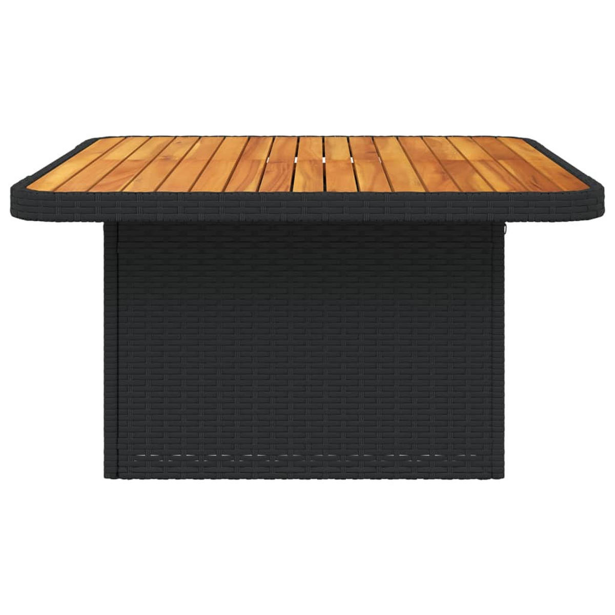 GARTENTISCH Schwarz 80/80/71 Cm Poly Rattan Und Akazienholz - Schwarz, Kunststoff (80/80/71cm) - vidaXL