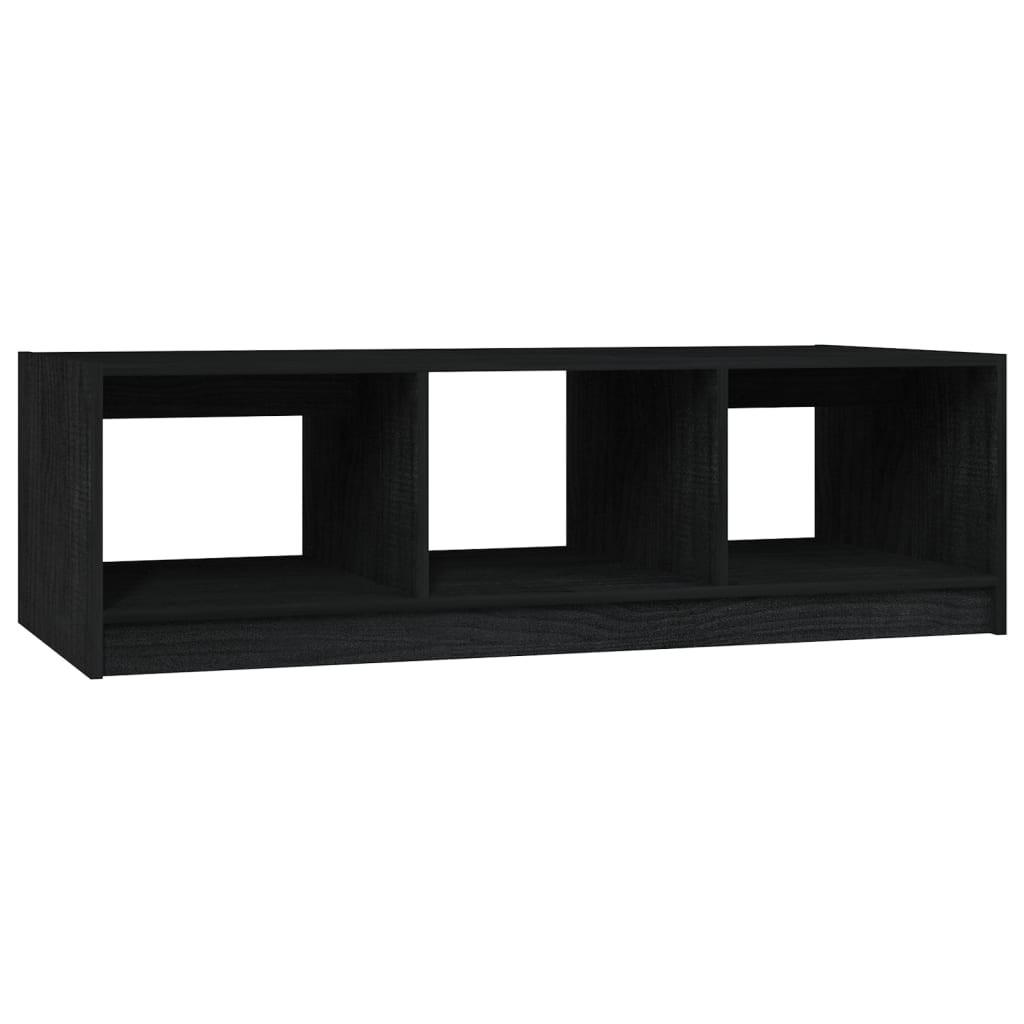 COUCHTISCH Schwarz 110x50x34 cm Massivholz Kiefer - Schwarz, Holz (110/50/34cm) - furnicato