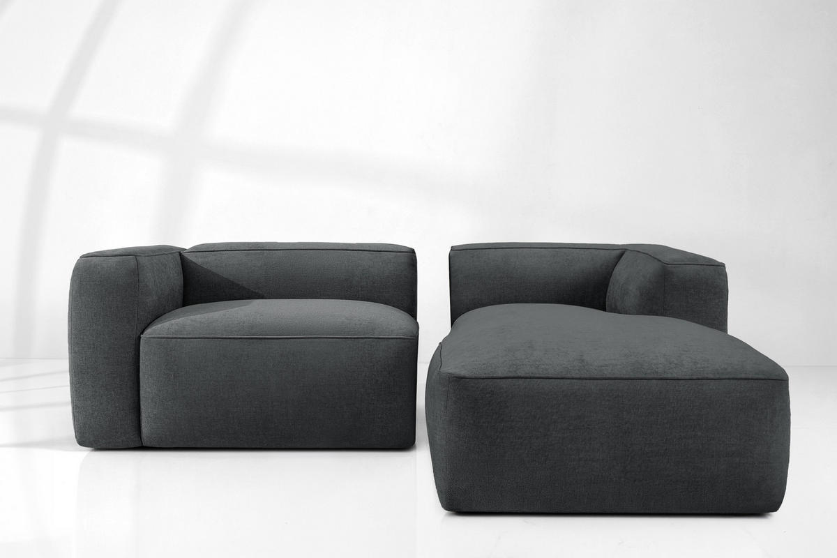 ECKSOFA RECHTS FUBBO, Anthrazit - Anthrazit, Holz/Holzwerkstoff (225/176cm) - KONSIMO®