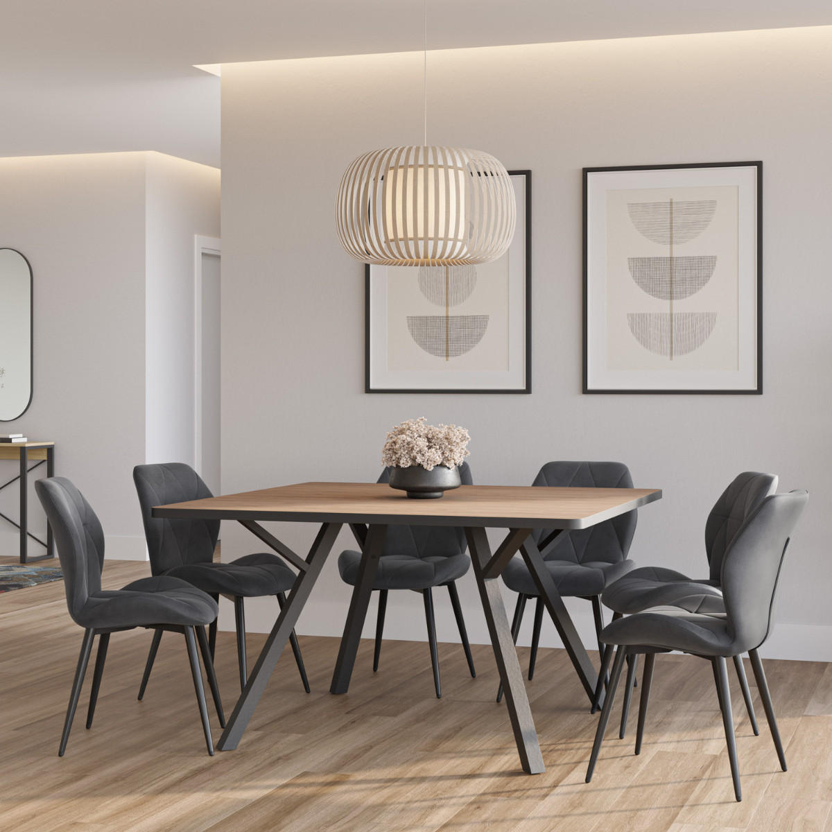 ESSTISCH Beni Braun 136/136/77 cm - Braun, Keramik (136/136/77cm) - Calicosy