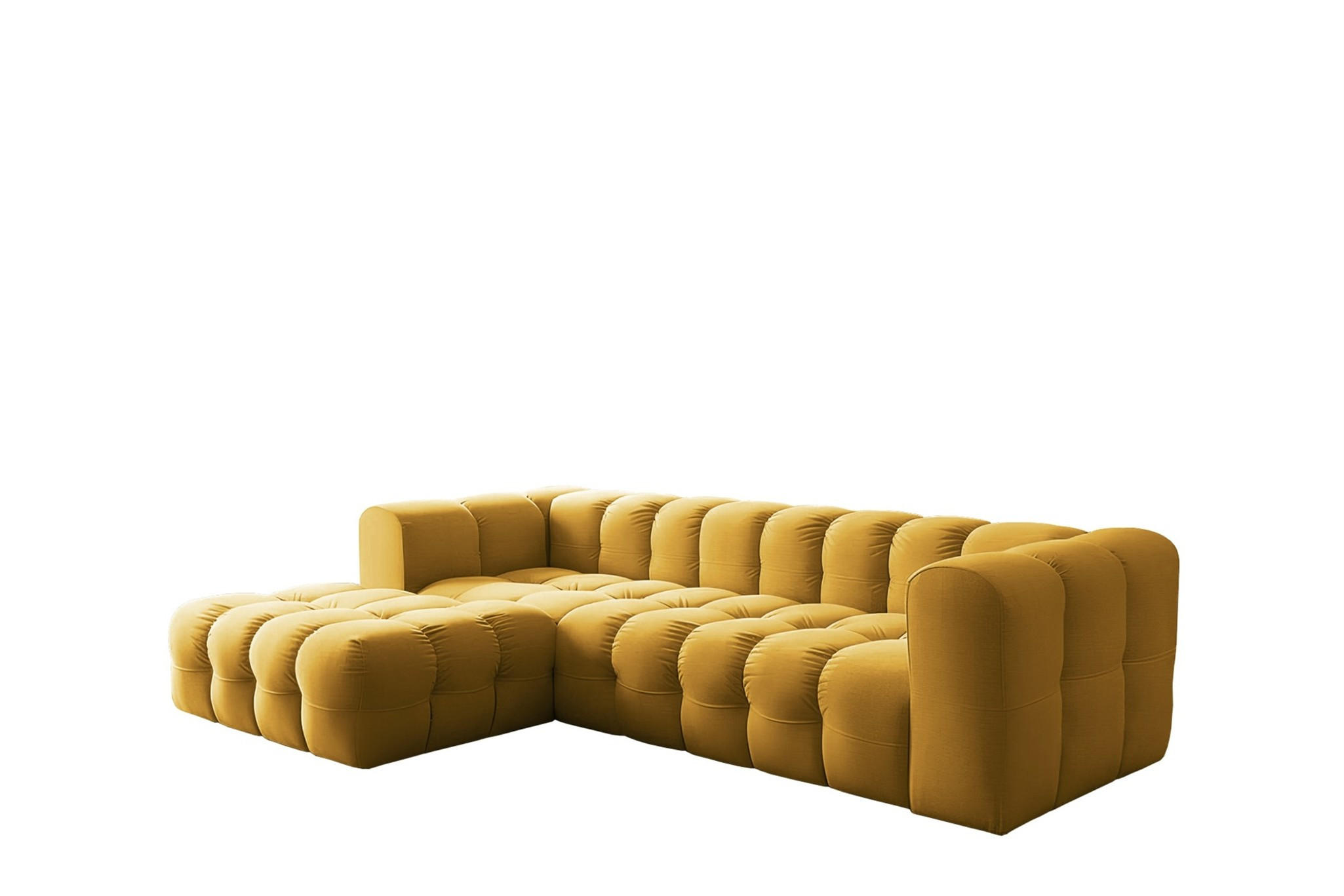 ECKSOFA Solvie In Tiffani - Gelb, Holzwerkstoff/Textil (193/290cm) - Fun Möbel