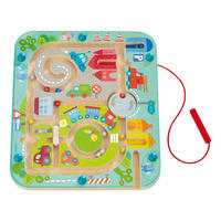 MAGNETSPIEL Stadtlabyrinth, ab 2 Jahren - Multicolor, Naturmaterialien (31.1/31.8cm)
