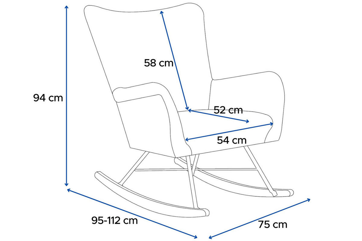 SCHAUKELSESSEL ADDUCTI pflegeleichter Veloursstoff, Grau - Eichefarben/Grau, Holz/Textil (75/94/112cm) - KONSIMO®