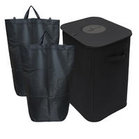 PFANDFLASCHEN-SAMMELBEHÄLTER - Schwarz, Kunststoff/Textil (43/70/33cm) - Relaxdays
