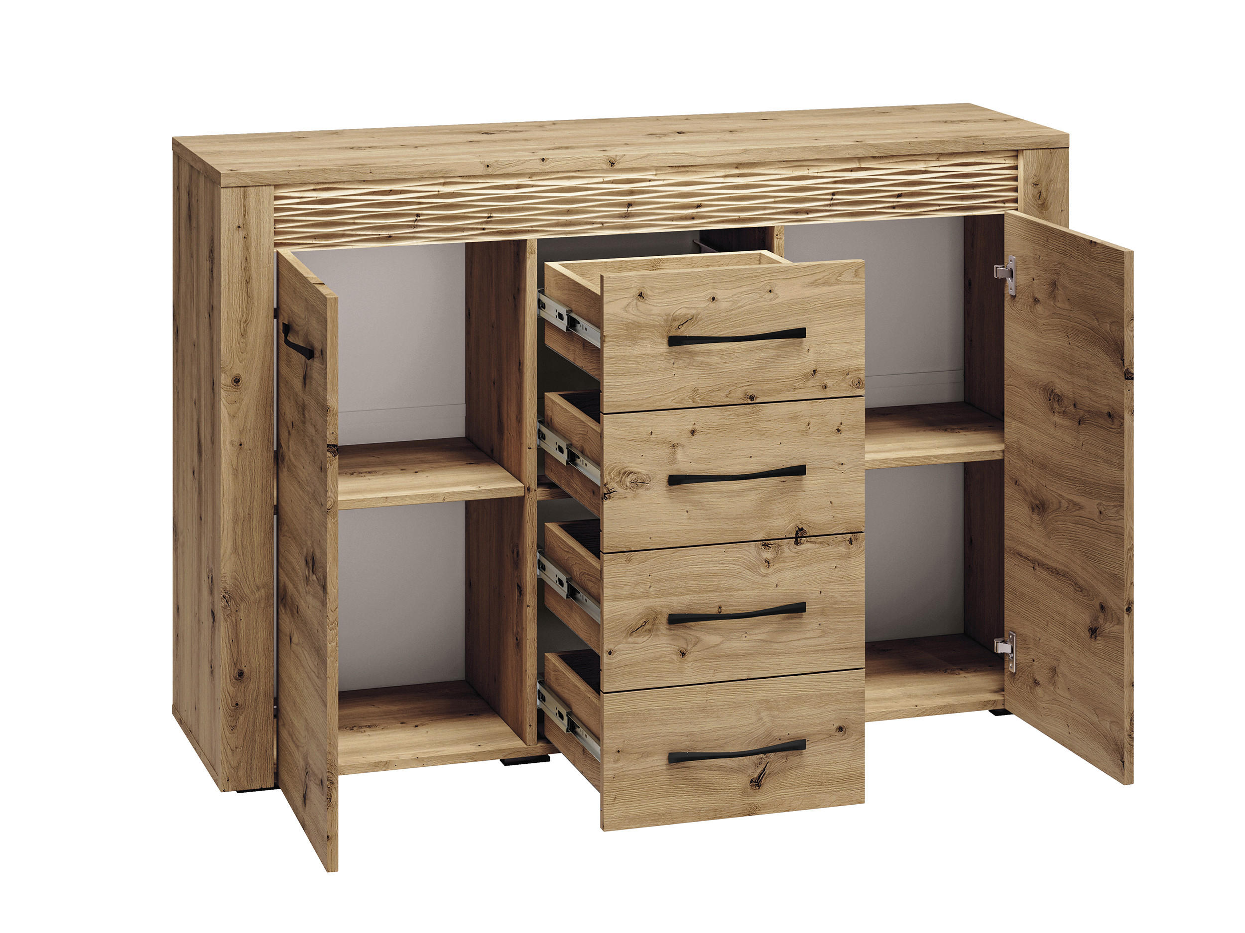 KOMMODE Artis Artisan Eiche 138 / 40 / 94cm - Eiche Artisan/Braun, Holz/Holzwerkstoff (138/94/40cm) - Feldmann-Wohnen
