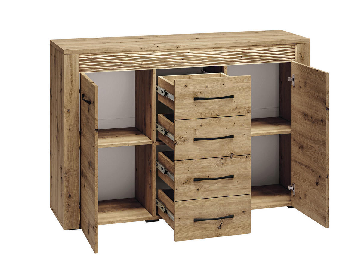 KOMMODE Artis Artisan Eiche 138 / 40 / 94cm - Eiche Artisan/Braun, Holz/Holzwerkstoff (138/94/40cm) - Feldmann-Wohnen