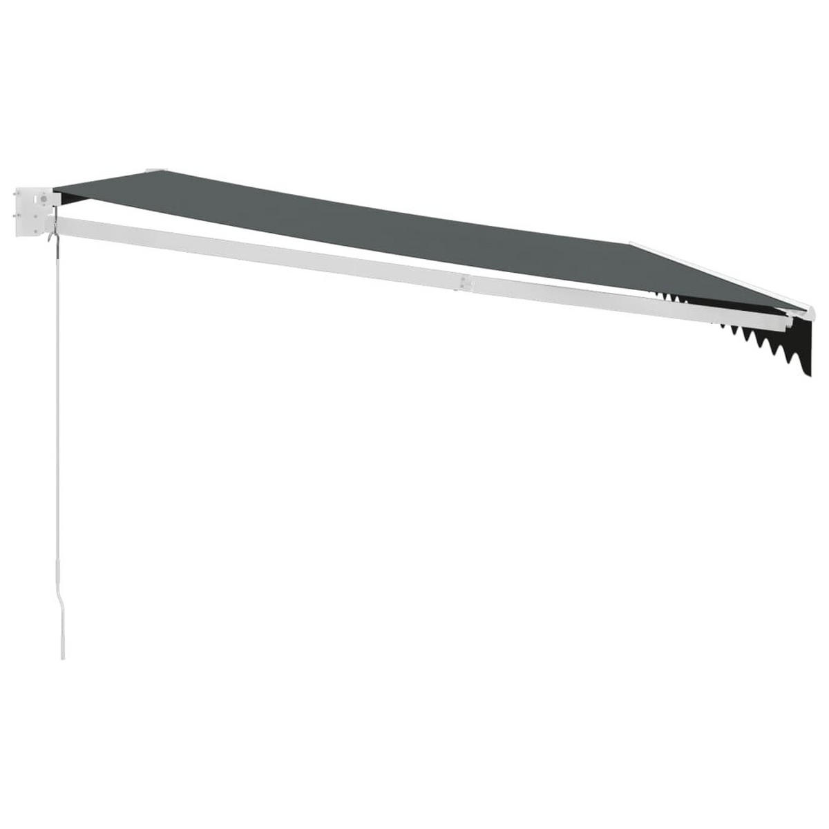 MARKISE Einziehbar Anthrazit 4x3 m Stoff und Aluminium - Anthrazit/Weiß, Textil (400/1/300cm) - furnicato