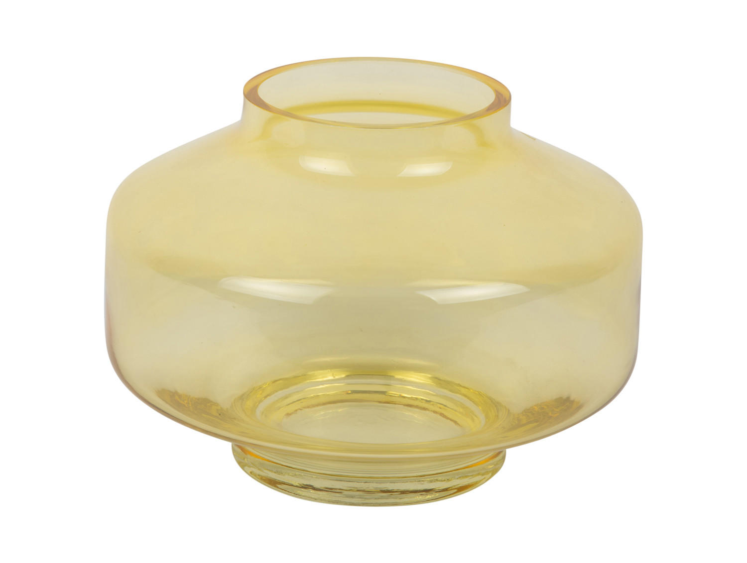 VASE Pasmoso Gelb 22/22/16.5 cm - Gelb, Glas (16.5cm) - Present Time