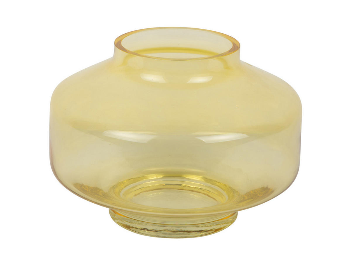 VASE Pasmoso Gelb 22/22/16.5 cm - Gelb, Glas (16.5cm) - Present Time