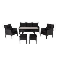GARTENTISCHGRUPPE Schwarz - Schwarz, Holzwerkstoff - ebuy24